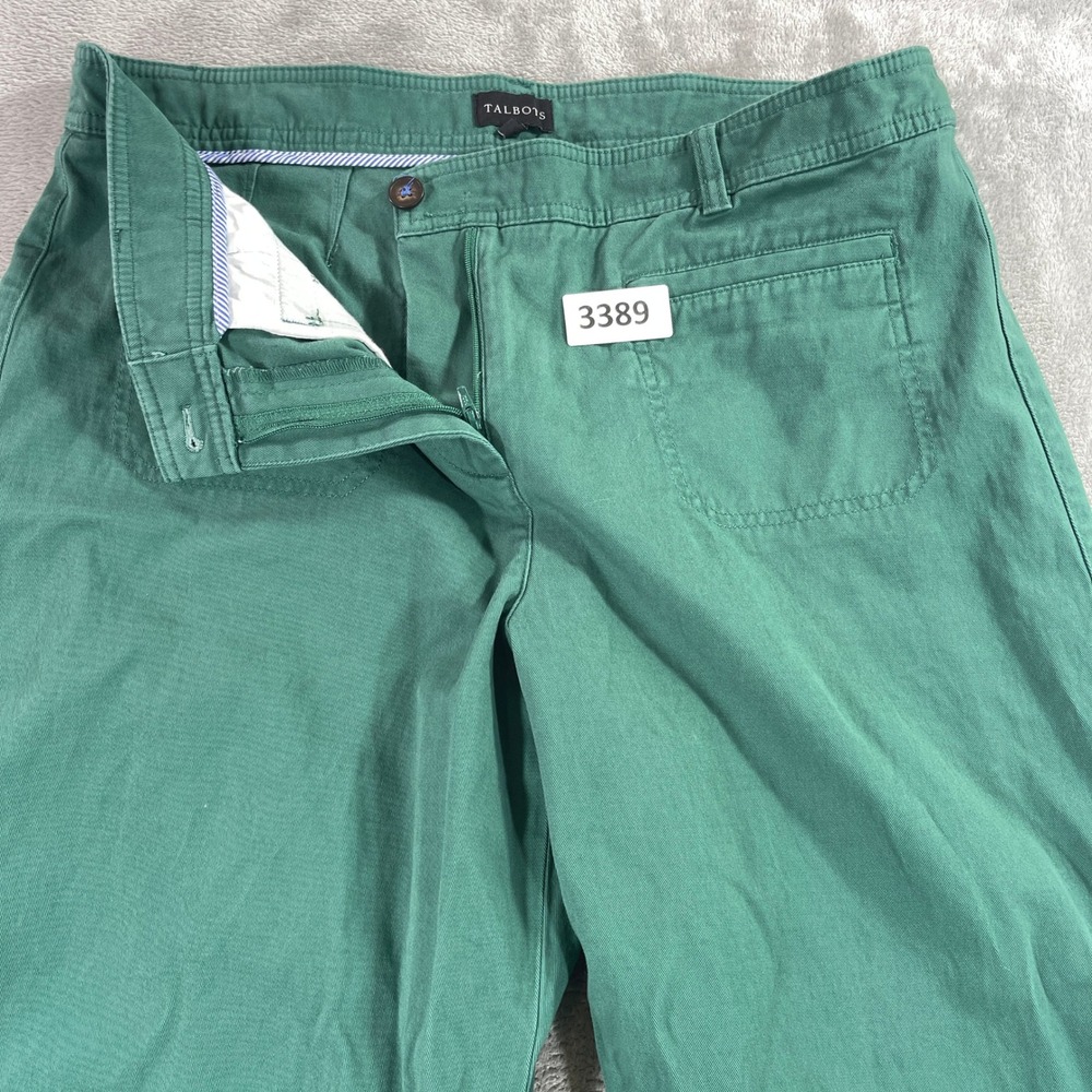 Talbots Wide Leg Crop Pants Womens 14P Green High Rise Chino Patch Pocket